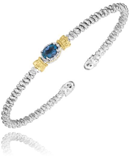 Vahan Cuff Bracelet with Blue topaz Center