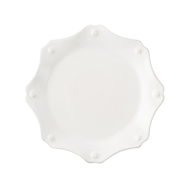 Berry & Thread Scalloped Dessert/Salad Plate - Whitewash