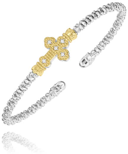 Vahan Gold and Sterling Silver Cross Bracelet