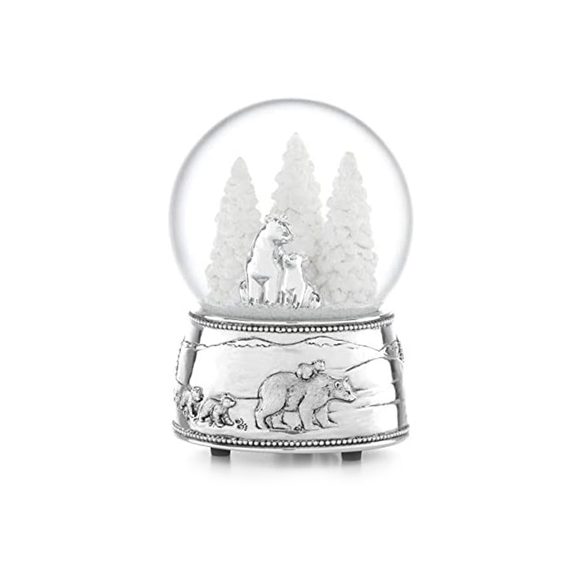 North Pole Bound Polar Bear & Cubs Musical Snowglobe