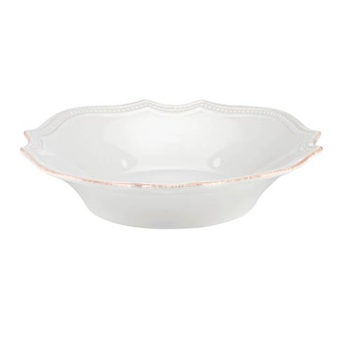 French Perle Bead White Pasta Bowl Set of 4