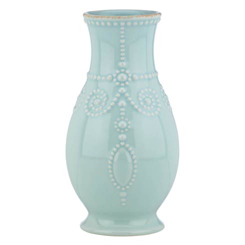 French Perle Ice Blue 8" Fluted Vase