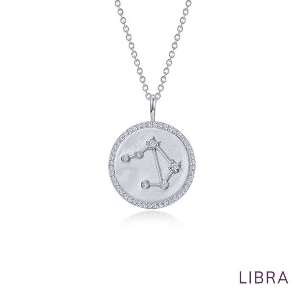 Zodiac Constellation Coin Necklace, Libra